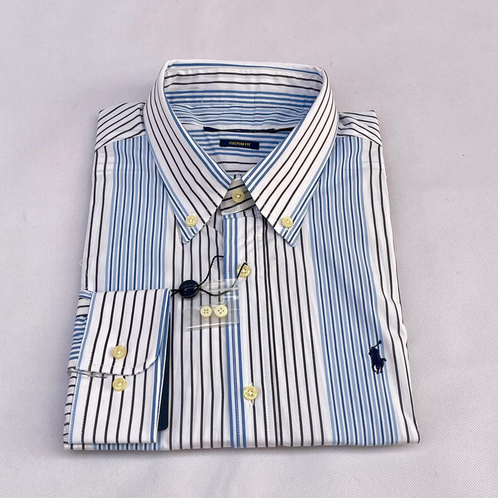 Men's Striped Oxford Button-Down Shirt – Blue