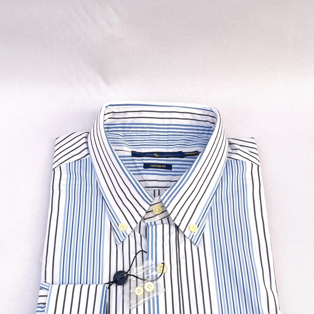 Men's Striped Oxford Button-Down Shirt – Blue