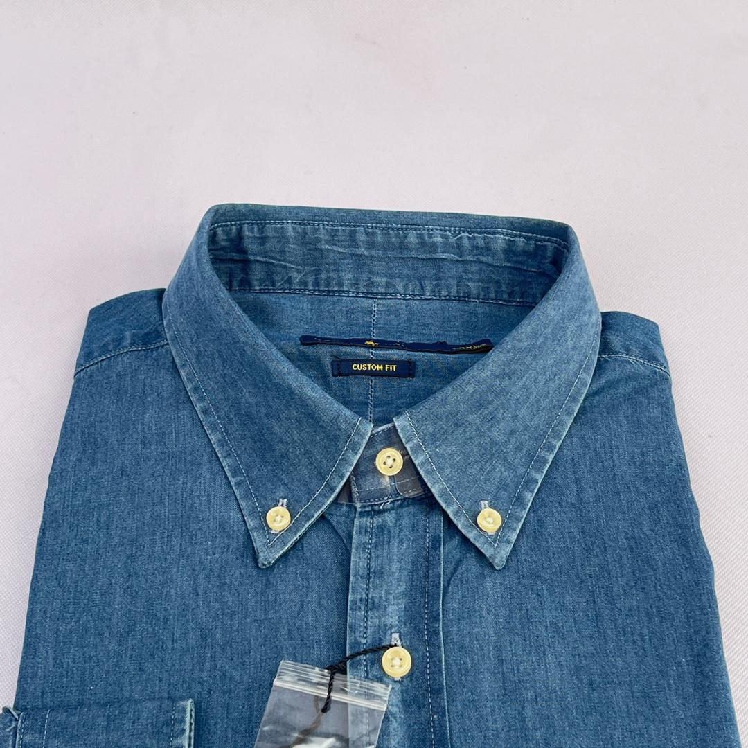 Blue Long Sleeve Chambray Shirt - RL