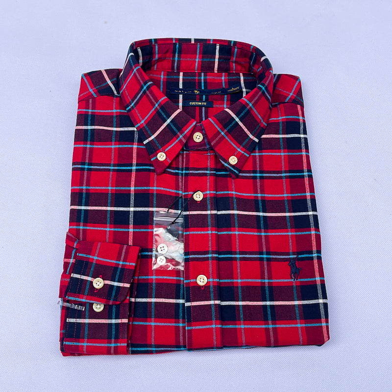 Men's Tartan Red Vibrant Plaid Shirt