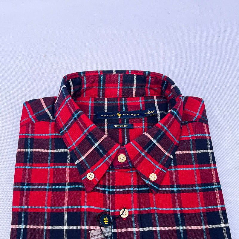 Men's Tartan Red Vibrant Plaid Shirt