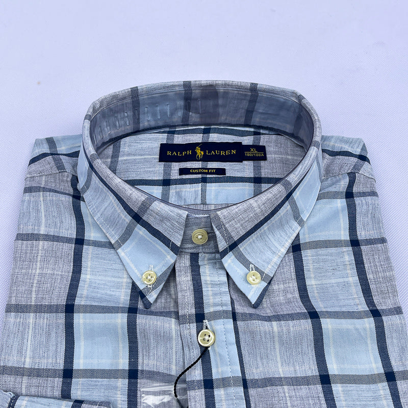 Men's Heather Grey Windowpane Shirt