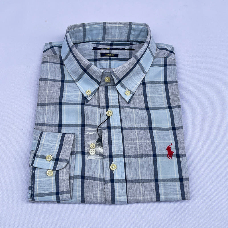 Men's Heather Grey Windowpane Shirt