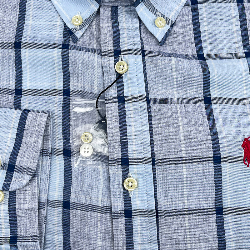 Men's Heather Grey Windowpane Shirt