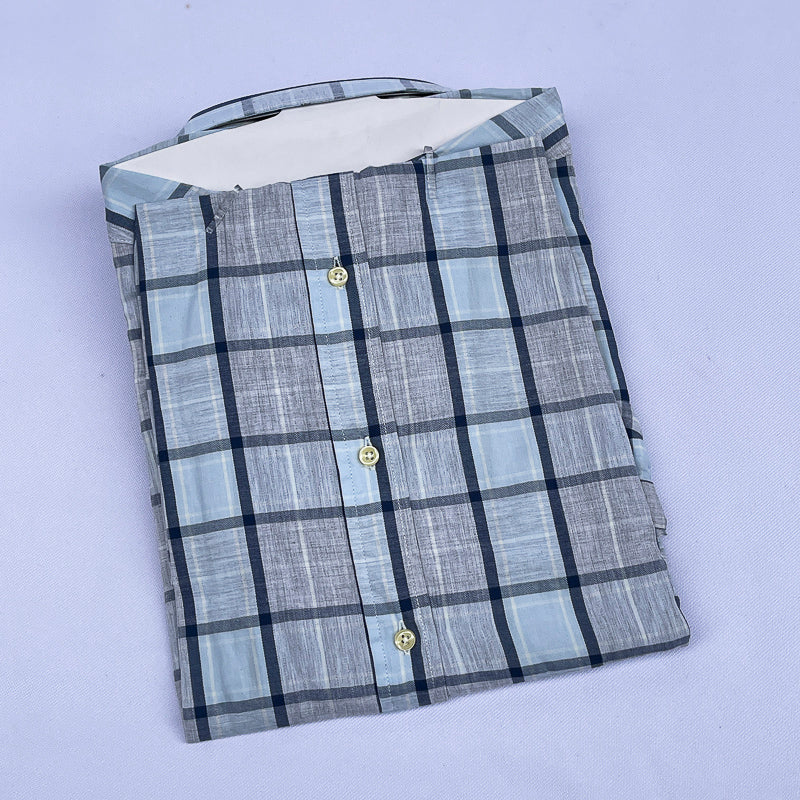 Men's Heather Grey Windowpane Shirt
