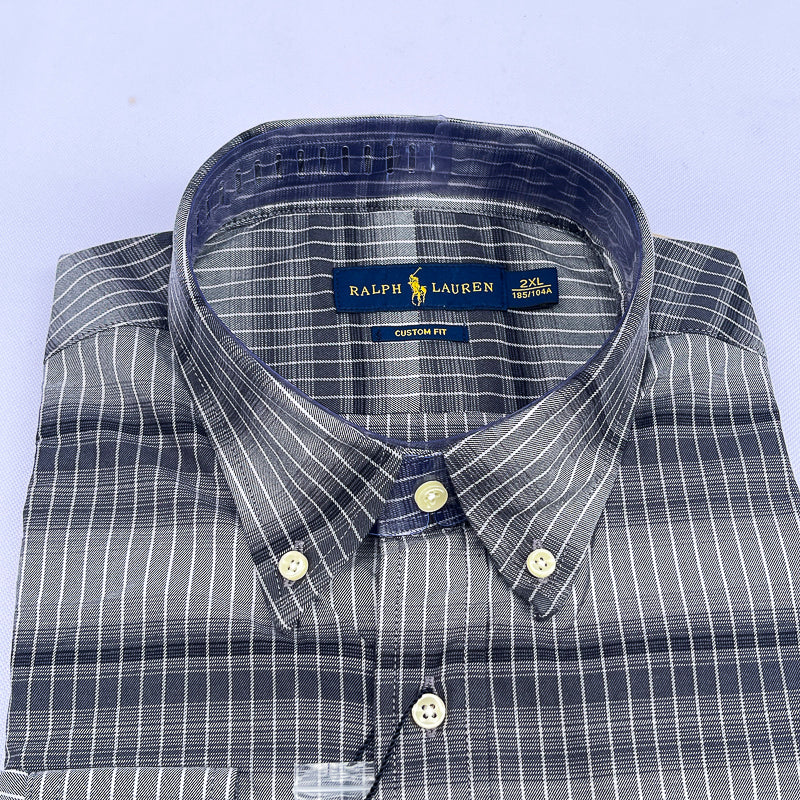 Men's Charcoal Pinstripe Plaid Shirt