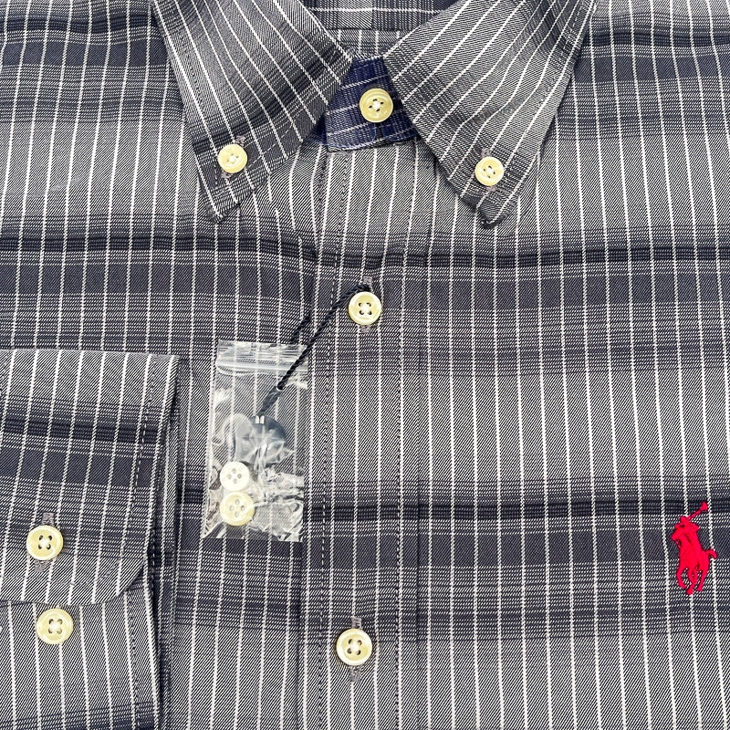 Men's Charcoal Pinstripe Plaid Shirt