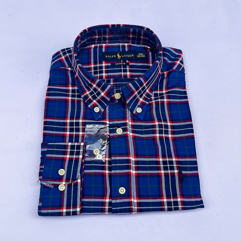 Men's Navy Tartan Flannel Shirt