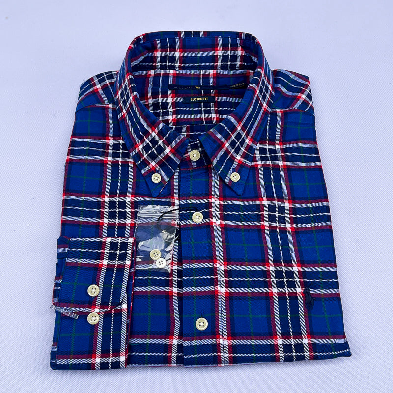 Men's Navy Tartan Flannel Shirt