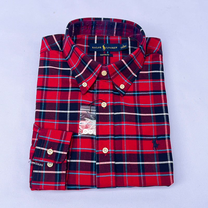 Men's Tartan Red Vibrant Plaid Shirt